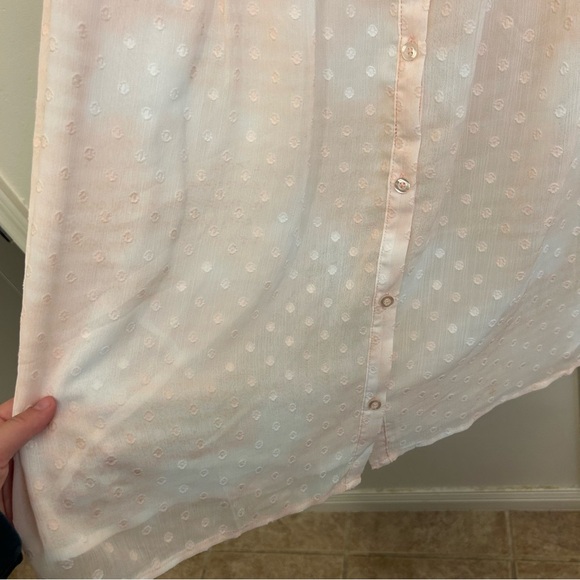 NWT Torrid 4x Pink Tie Dye Clip Dot Chiffon Blouse Sleeveless Ruffle Button Top - Picture 7 of 11